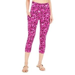 Lilly Pulitzer Women’s Pink Cheetah Luxletic High Rise Weekender Crop Legging- M